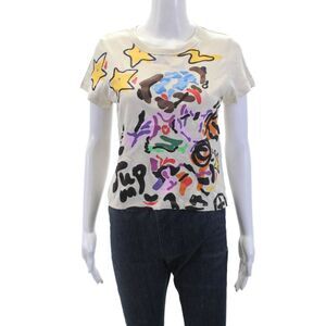 Ksubi Womens Cotton Short Sleeve Round Neck Pattern T-shirt Nude Size S